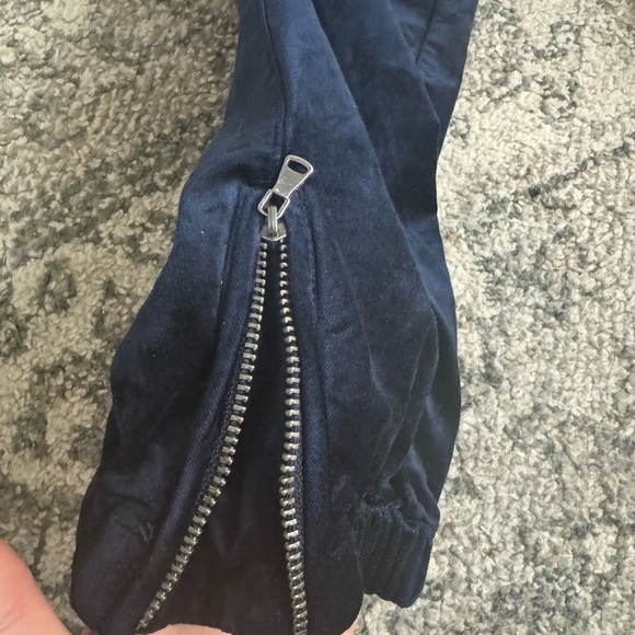 PAIGE Mayslie Velvet navy Joggers zip leg  Navy Size 29 - Picture 6 of 14
